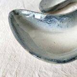 Pair of boomerang dishes signed in enamelled terracotta