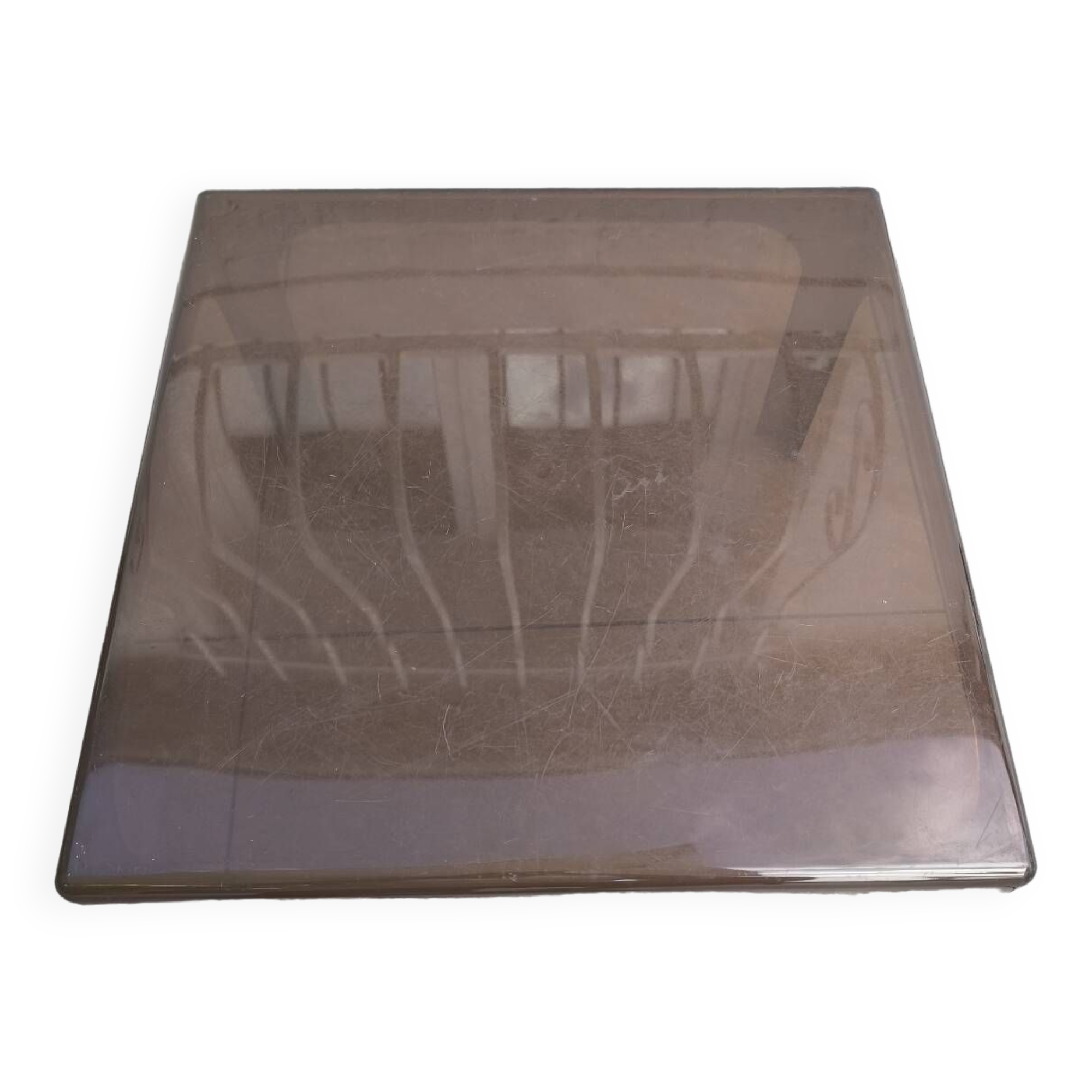 Smoked plexiglass side table