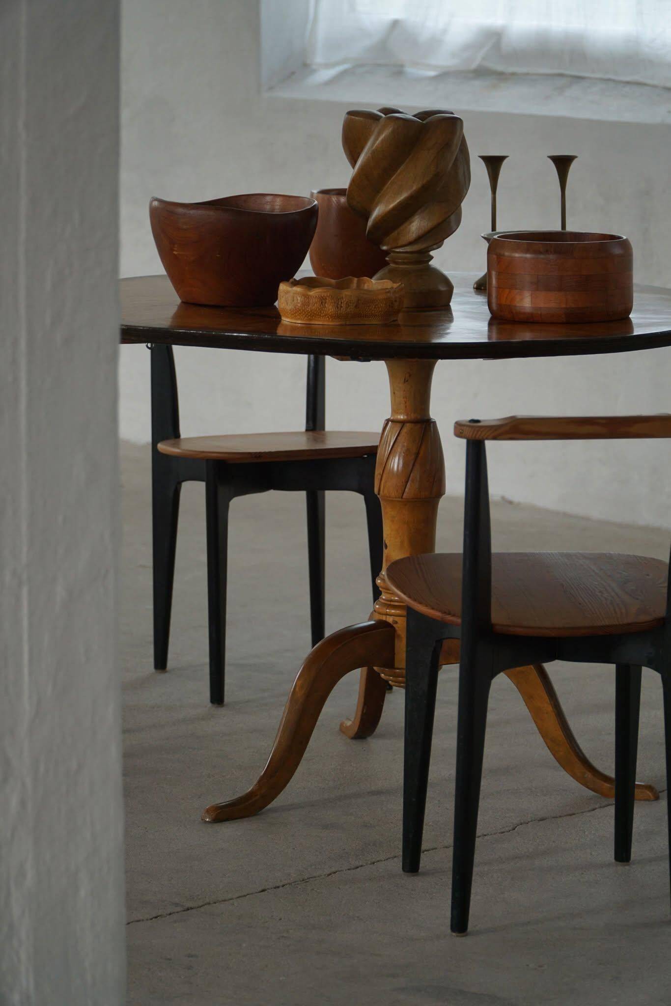 Set of 4 'Thema' chairs in pine by Yngve Ekström, Swedese, Modern Swedish, 1954