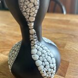 Vase vintage noir blanc et jaune