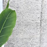 Black Wool Moroccan rug,  wool shaggy Berber Style antique black 210x140