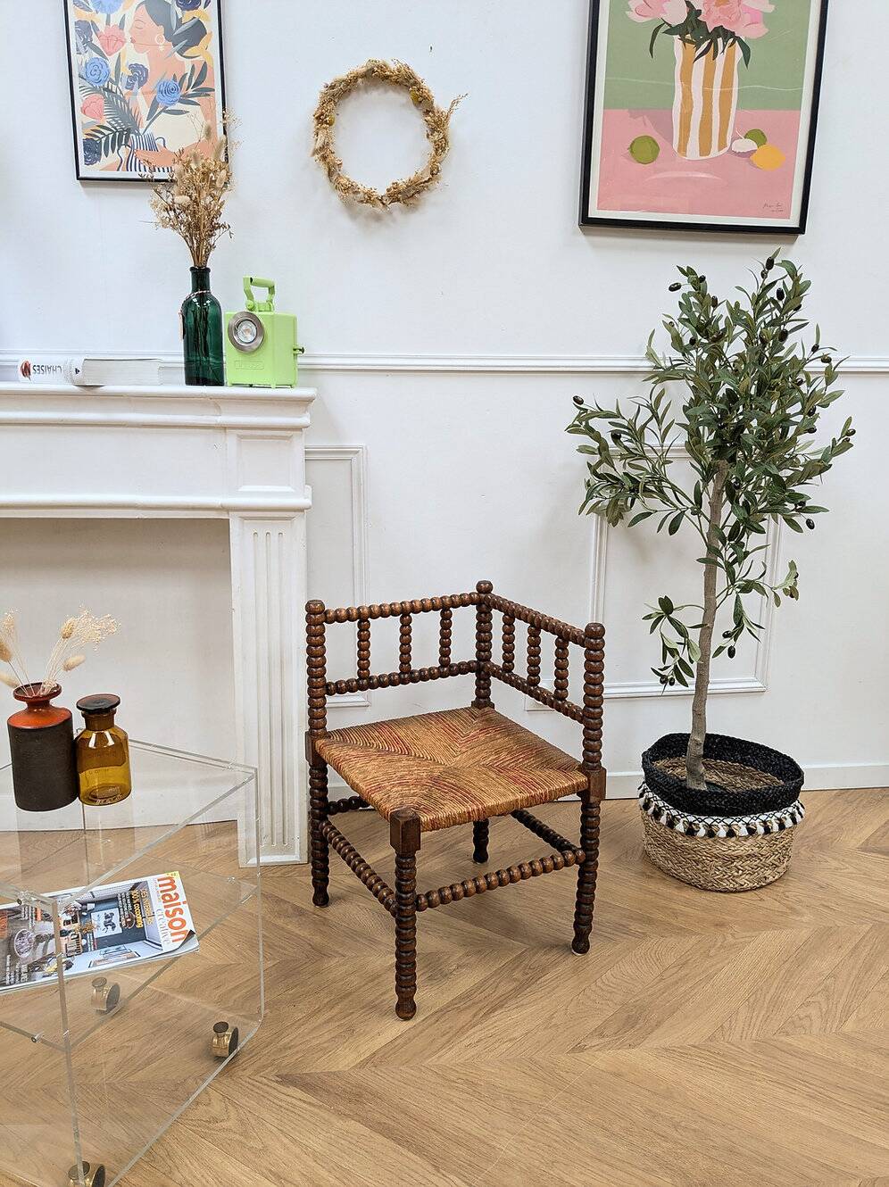 Rustic oak chair