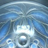Art Nouveau cut on chrome foot, sculpted glass of cherries, signed G. VALLON