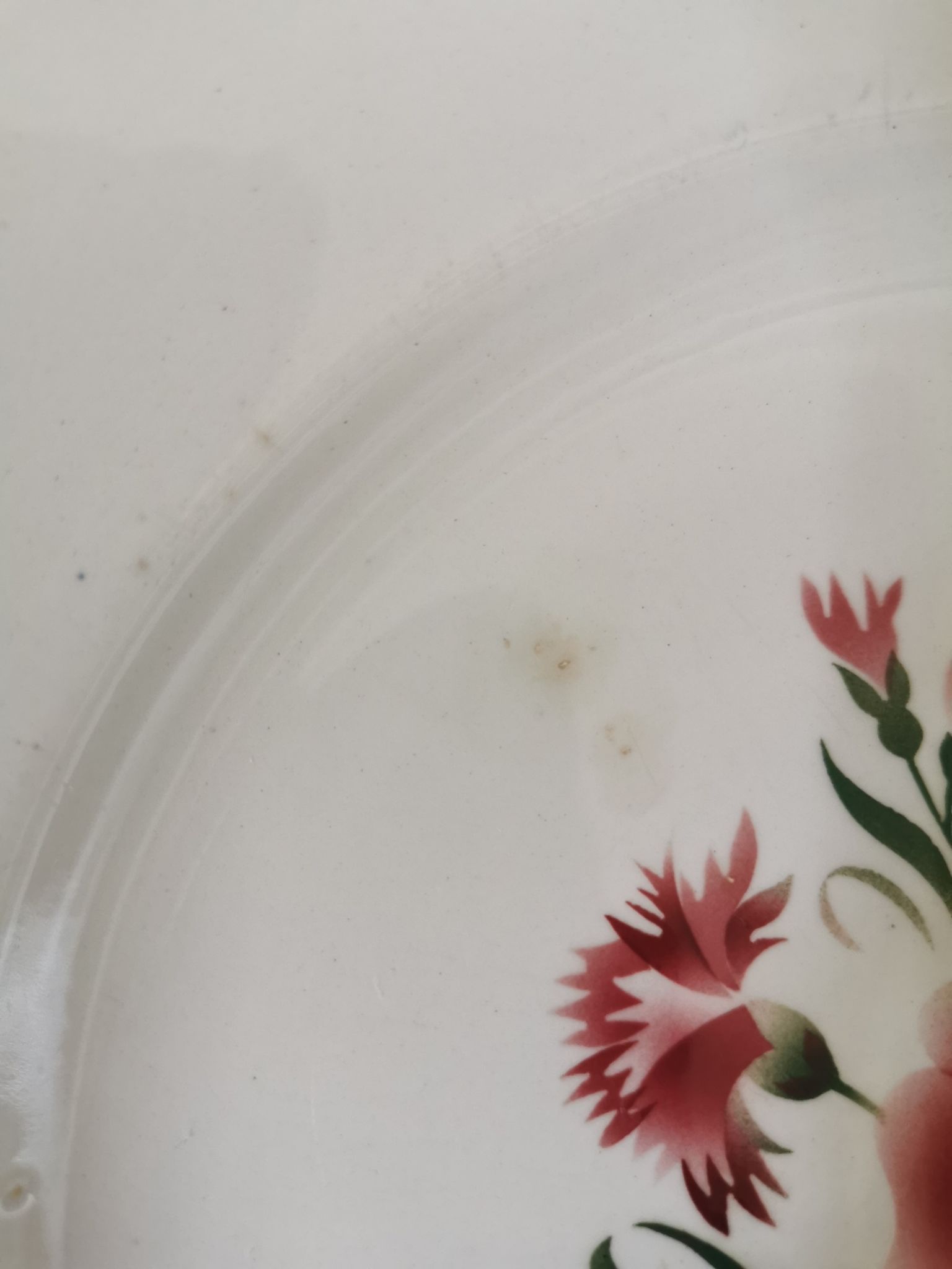 Plat vintage Digoin bouquet fleuri