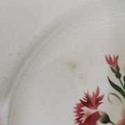 Plat vintage Digoin bouquet fleuri