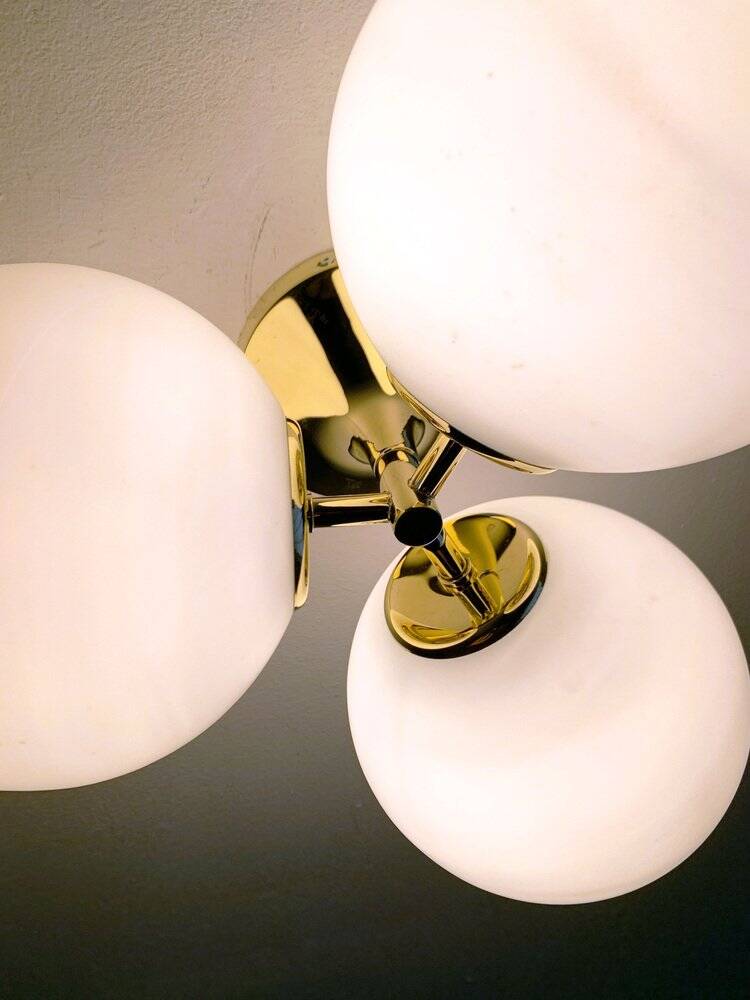 Brass suspension from the Swiss space age mid-century by E.R. Nele for Temde, 1960s.