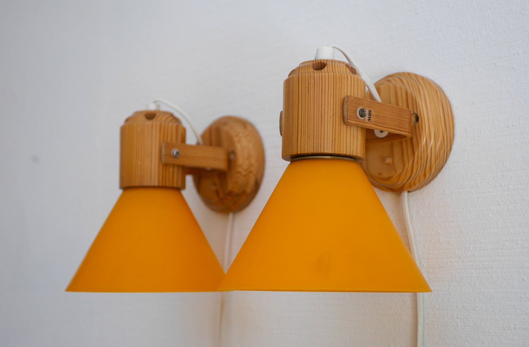 Pine wall sconces from Solbacken, 1975, set of 2