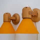 Pine wall sconces from Solbacken, 1975, set of 2
