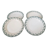 Flat earthenware plates from Gien , Montigny