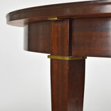 Art Deco mahogany round table by Jacques Adnet around 1940