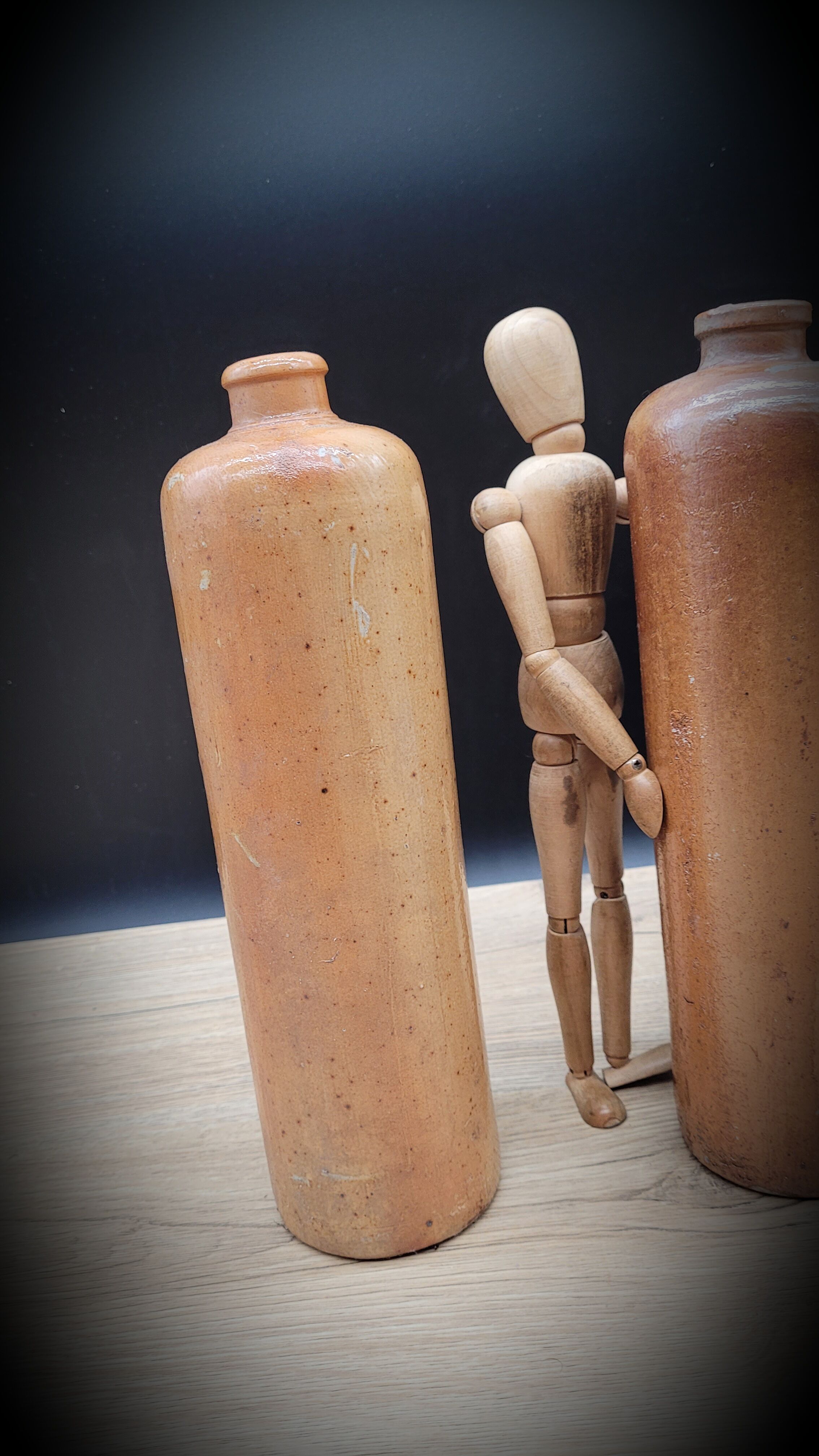 Three stoneware bottles