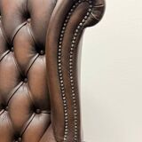 Brown Leather Chesterfield Wing Chair