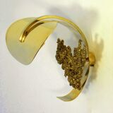 Gilded bronze and brass wall lamp, 1970
