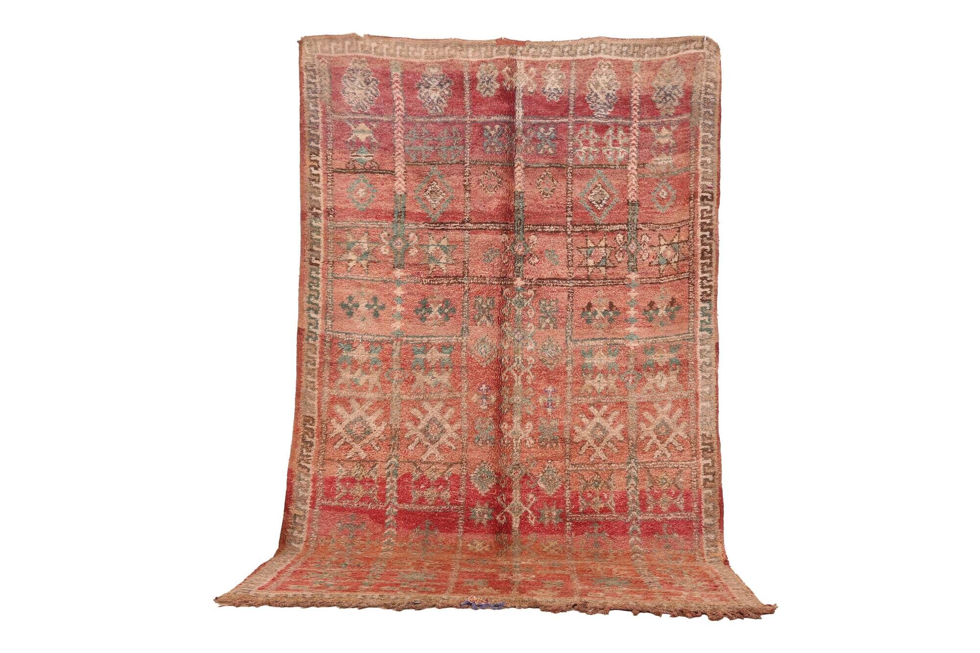 Vintage Moroccan Wool Rug 169 x 280 cm, Berber Handmade Rug Bohemian Style