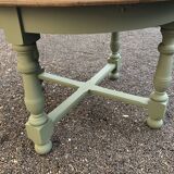 Table à manger vert de gris et bois
