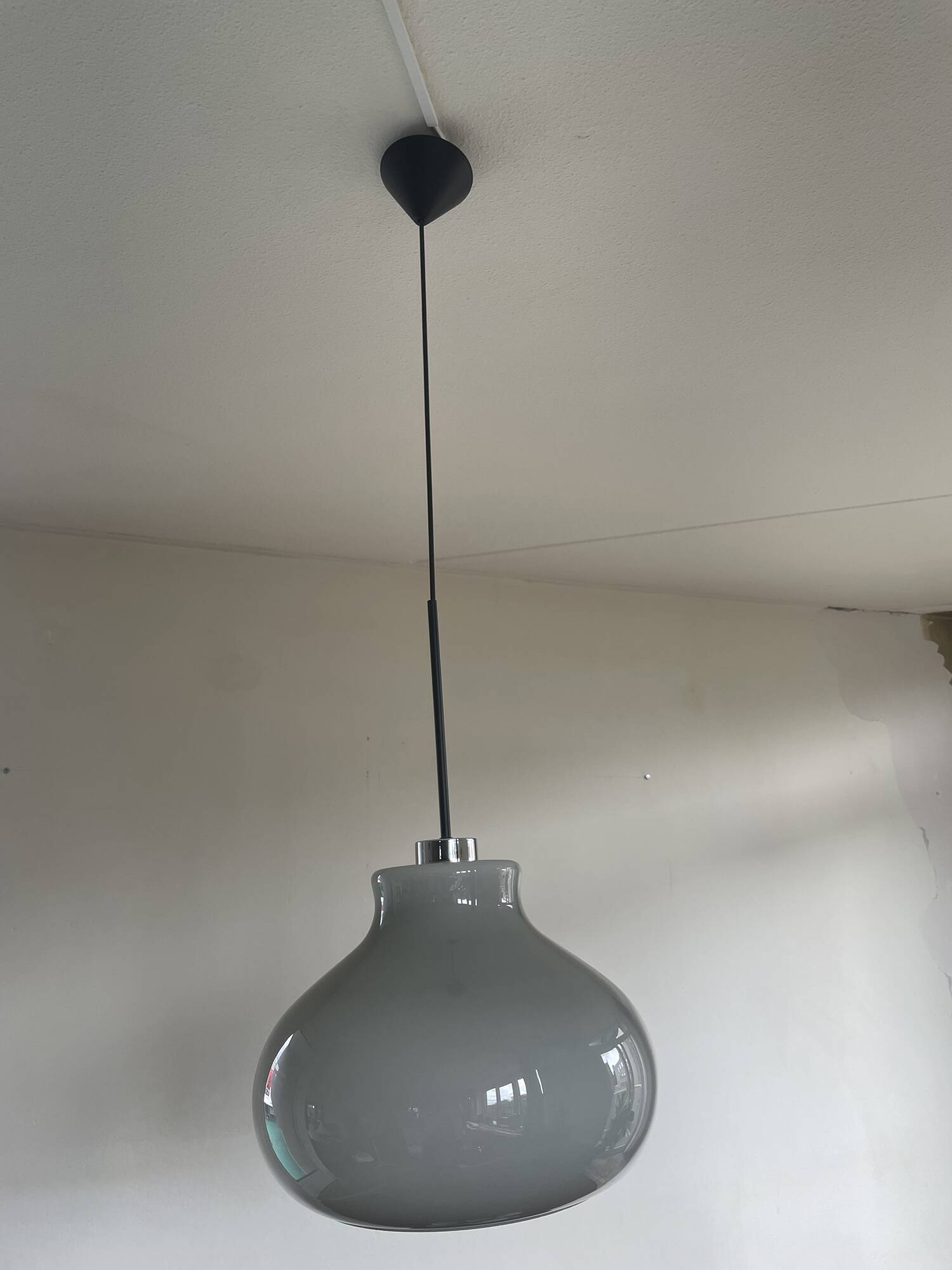 Glass, gray pendant lamp
