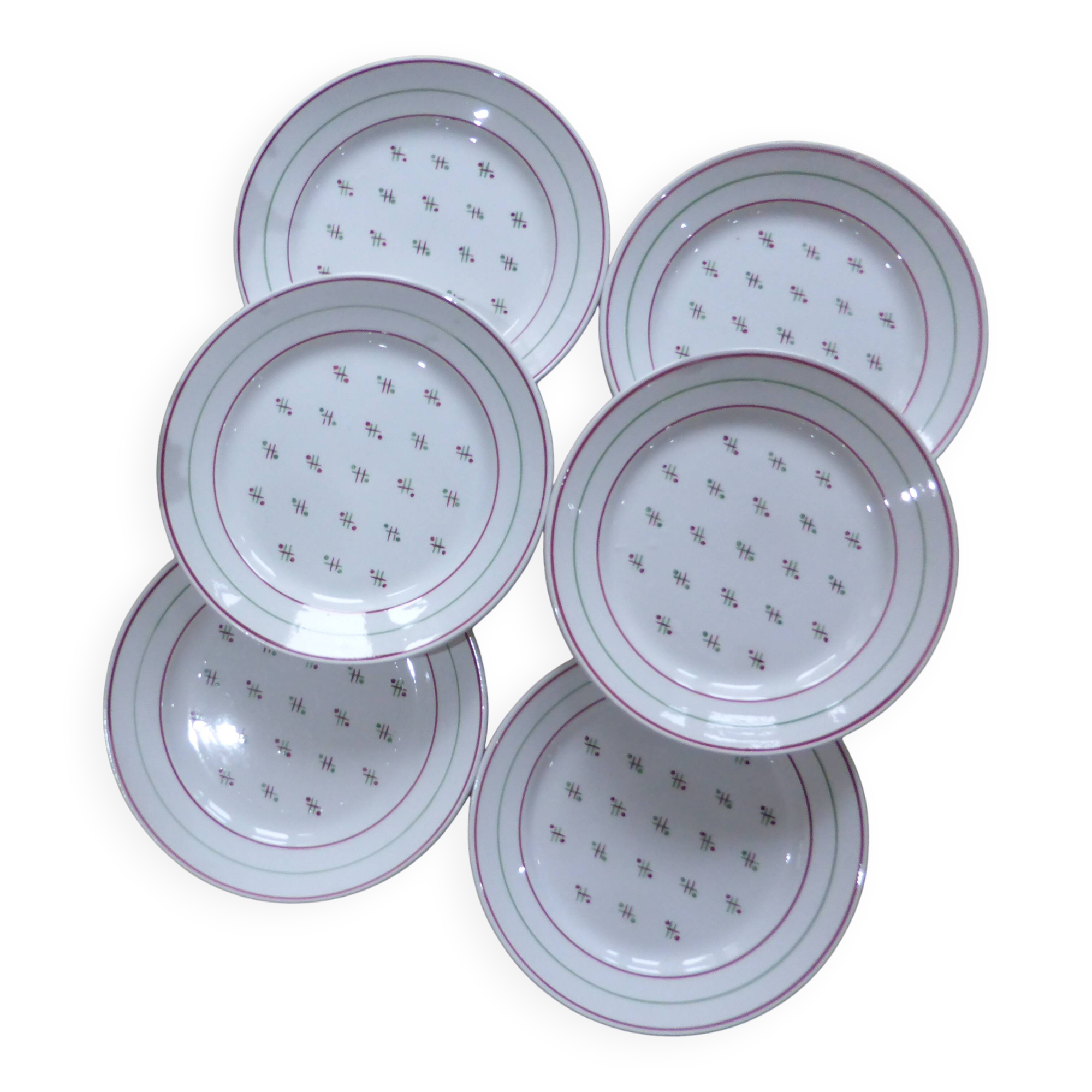 6 assiettes à dessert vintage modèle Louviers de Luneville 191133