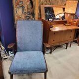 Scandinavian armchair in wood and fabric from the 50s