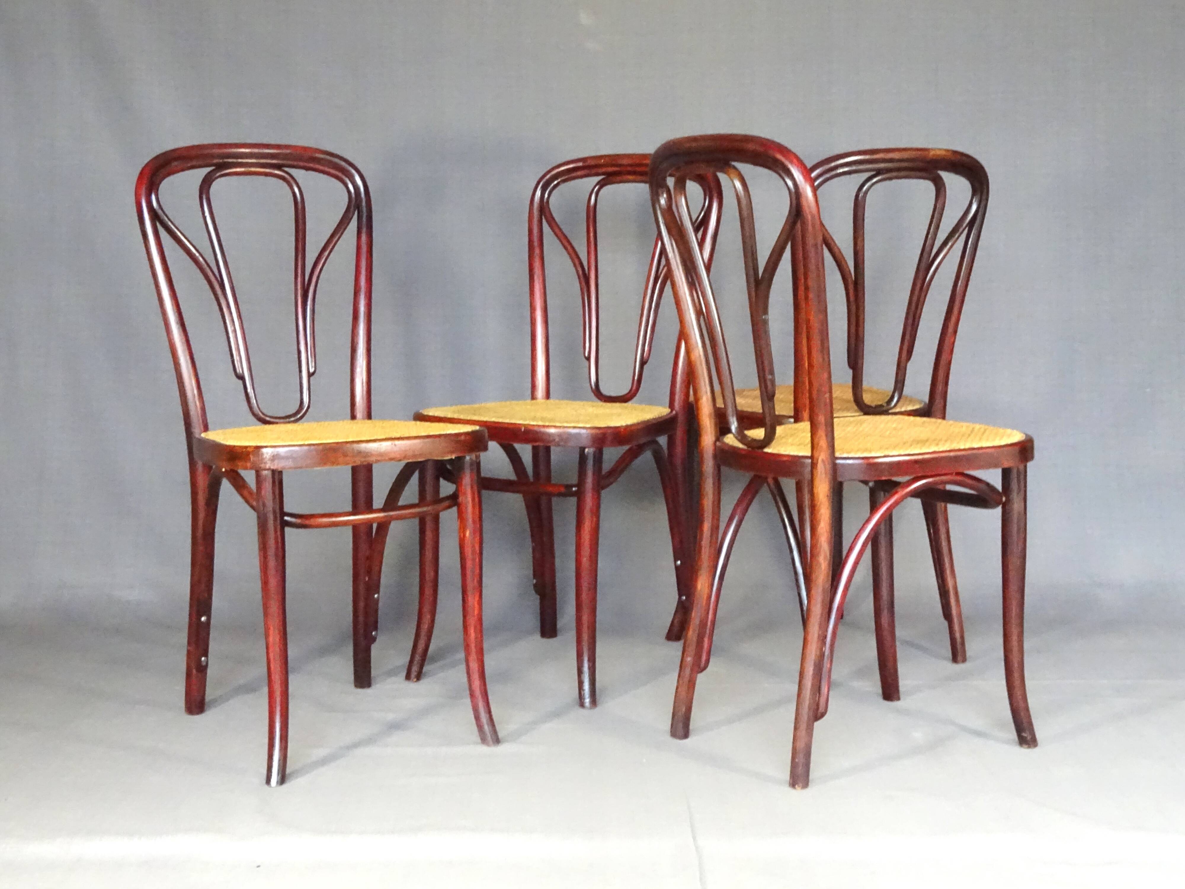 Set de 4 chaises Thonet N°623, vers 1915 état d'origine, 1915