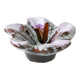 Purple lilac and brown star ceramic pocket tray / cup 1970