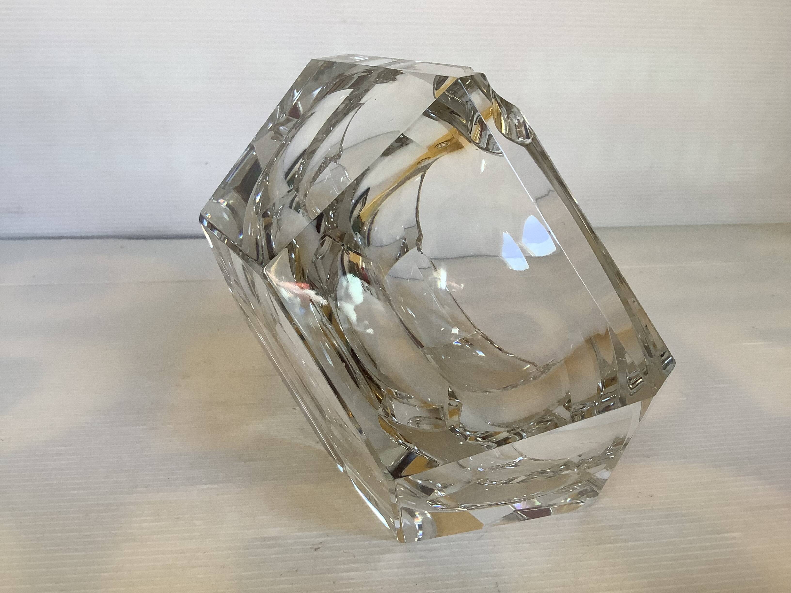 Large asymmetrical ashtray Val Saint Lambert pocket tray