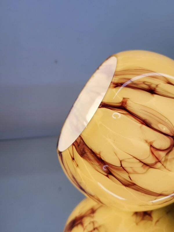 Lampe art déco en glaçure opaline Verreries de Scailmont Henri Heemskerk België