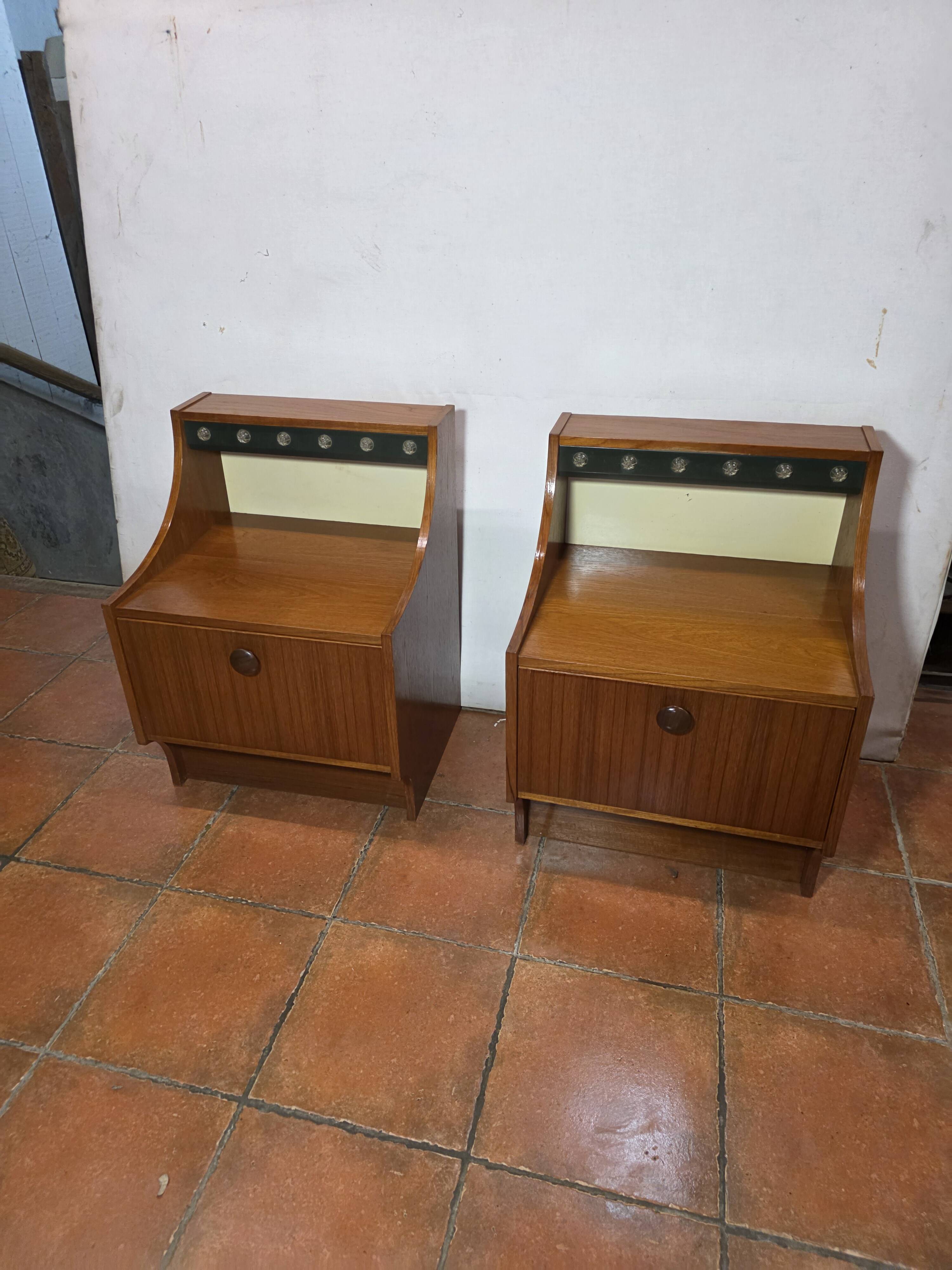 Pair of Scandinavian teak bedside tables from the 1960s.