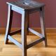 Old workshop stool, solid wood kitchen
