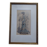 Gravure de mode encadrée