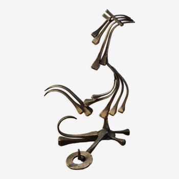 Brutalist rooster candlestick