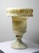 Large medical pot in alabaster/yellowish marble, Belle Époque style.