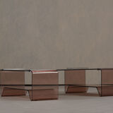 Vintage Michel Dumas plexiglass and glass coffee table for Roche Bobois, 1970s