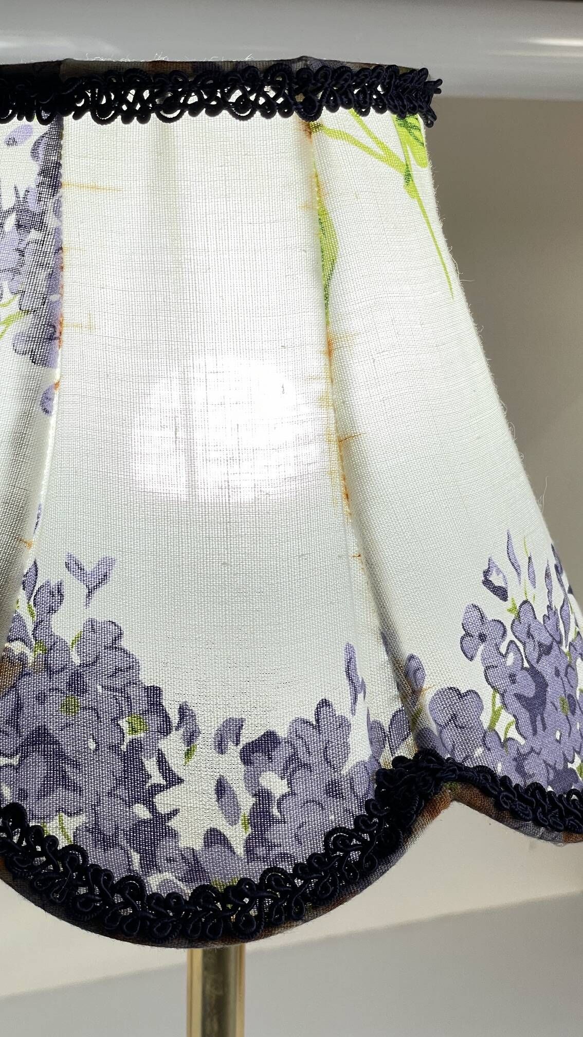 LAMPSHade Plexiglass and Lilac Fabric VINTAGE