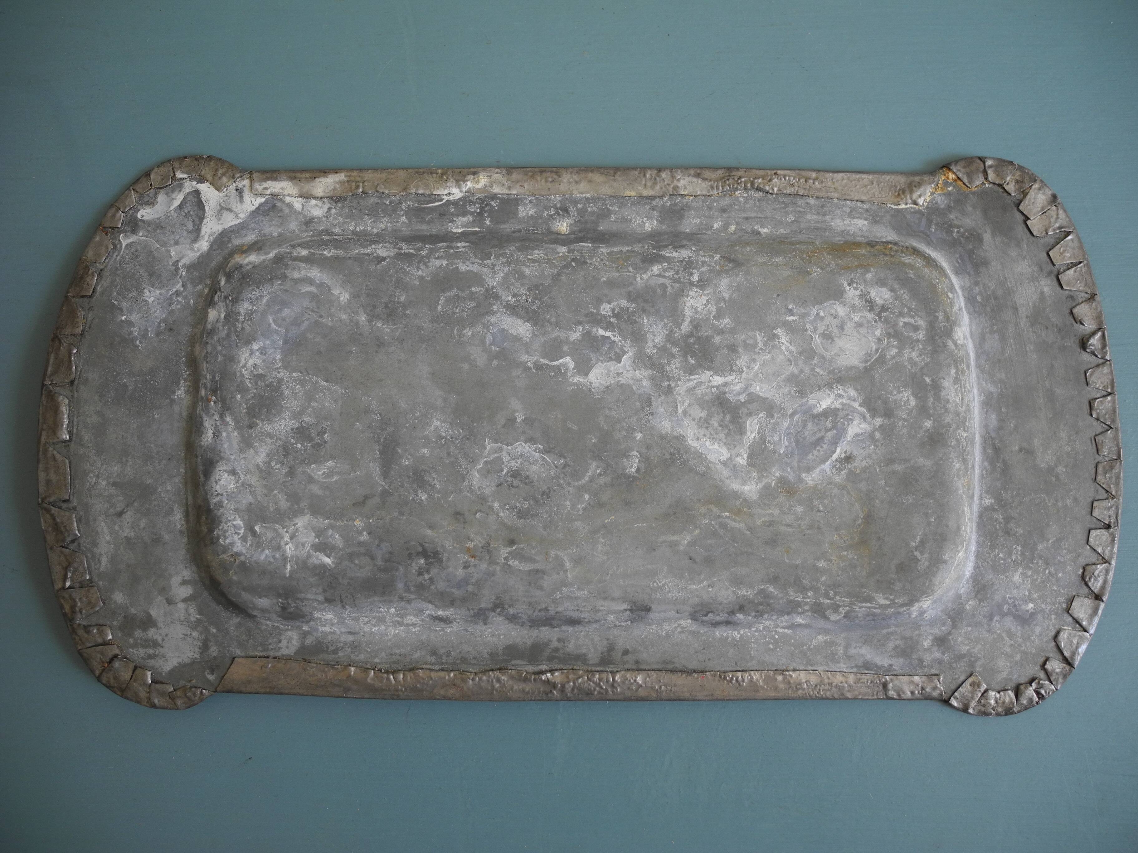 old flat tin zinc tray decorative table french tin zinc tray art nouveau