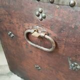 Old wooden and leather chest