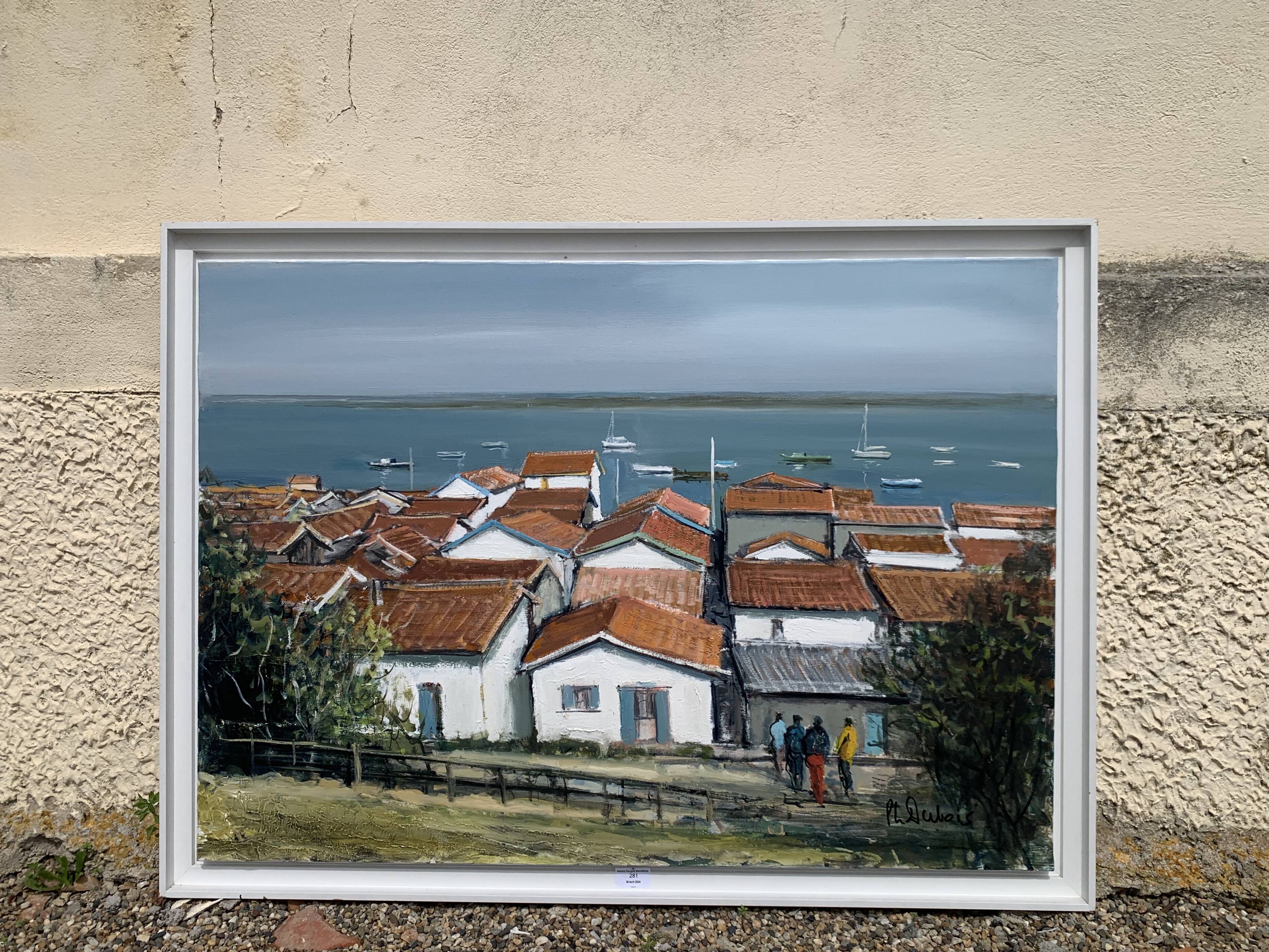 Dubois Ph. "l'Herbe, Le Bassin d'Arcachon" Oil On Canvas Signed