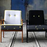 Fauteuil vintage triangles jaunes