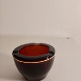 Amber glass ashtray