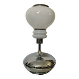Vintage lamp in opaline and chrome metal