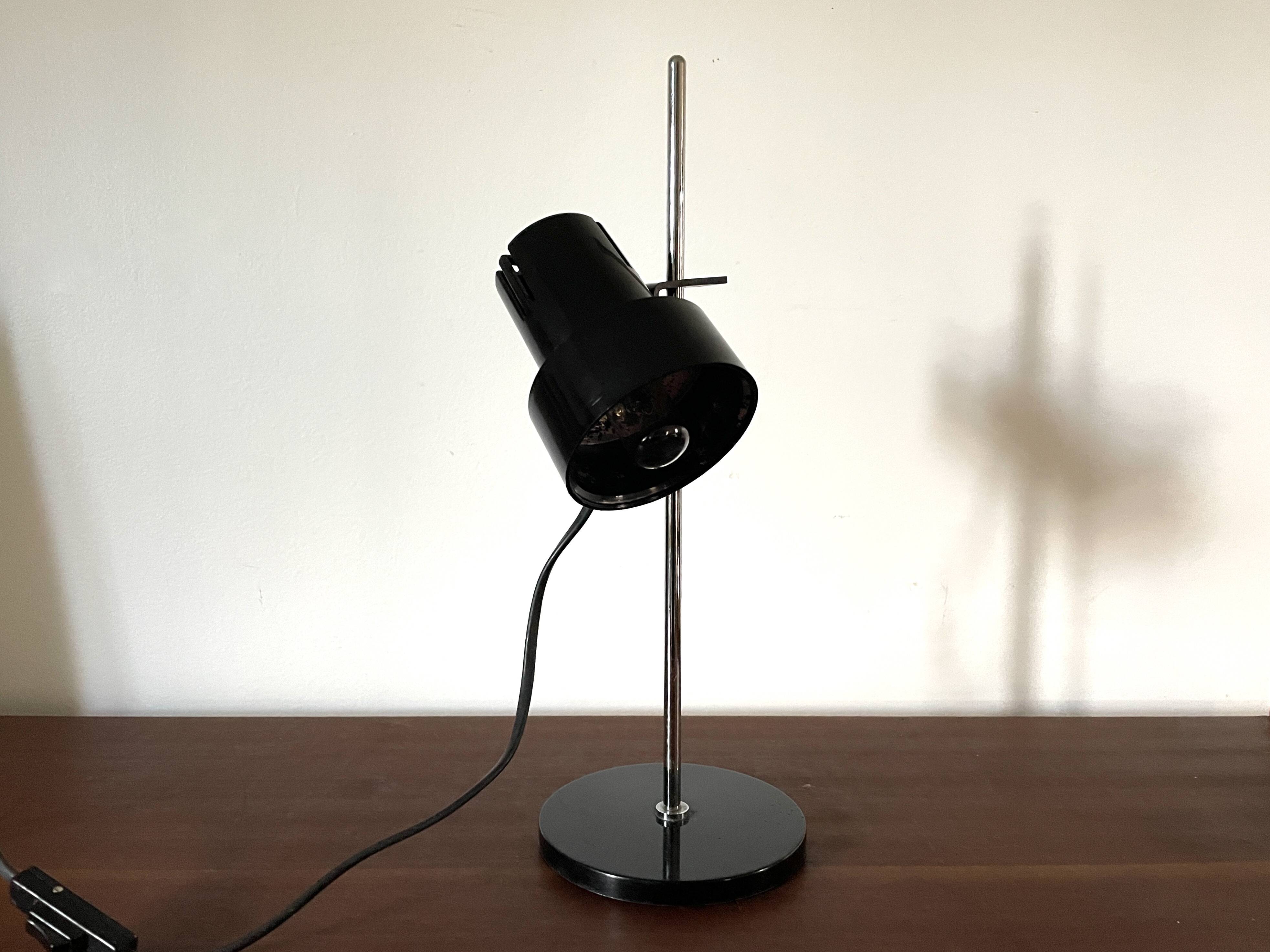 Lampe de bureau à pince noire 1970
