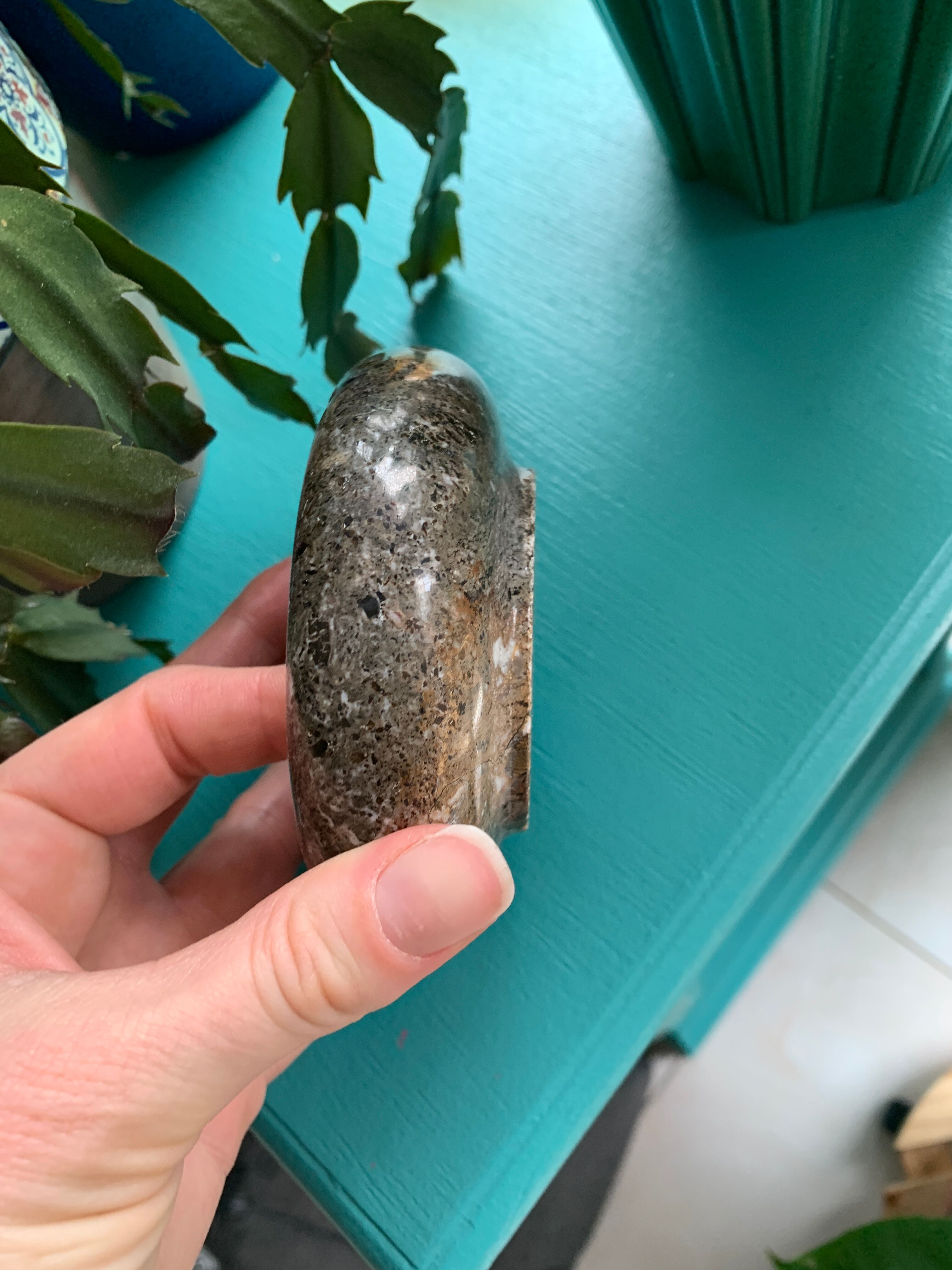 Polished stone ashtray