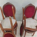Set of 4 Louis XVI medallion chairs in walnut