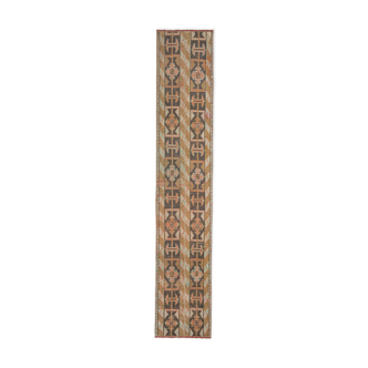 Vintage boho turkish ethnic design narrow hallway runner rug