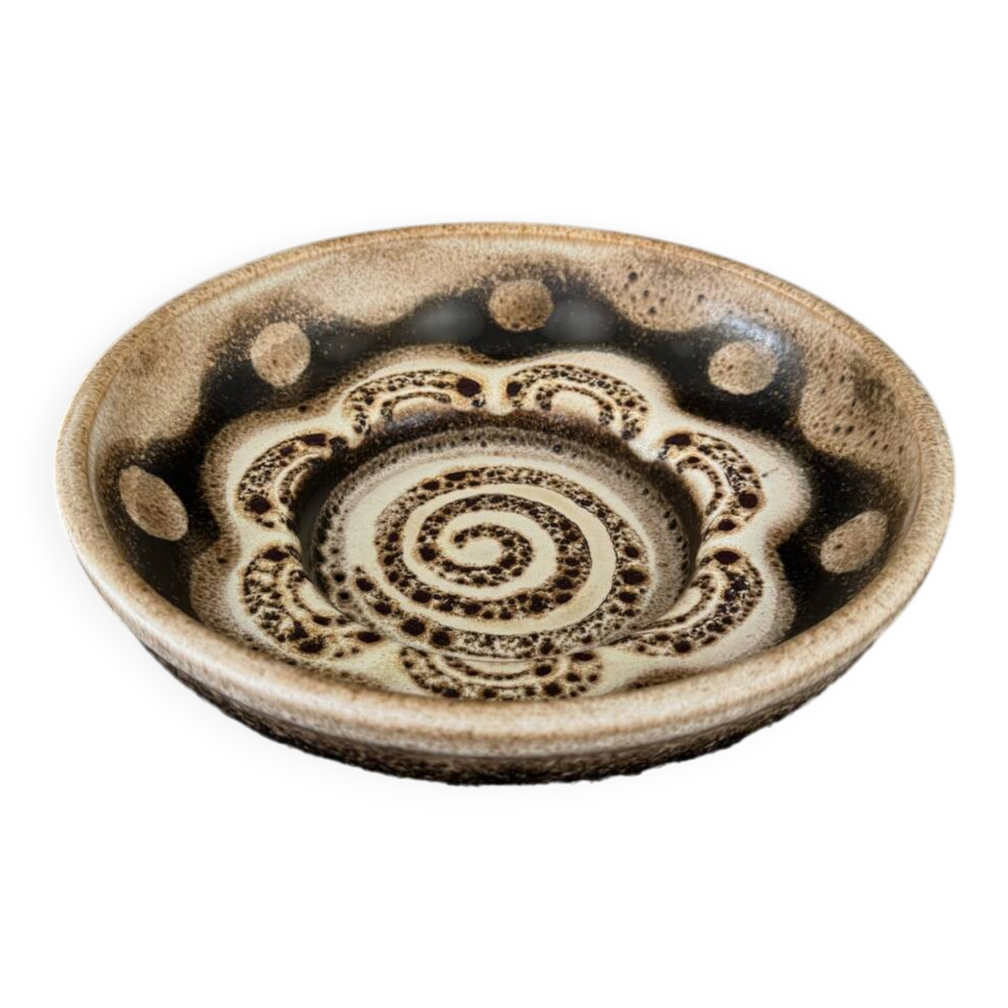 Vintage Modernist Handmade German Far Lava Ceramic Decorative Bowl