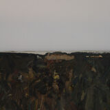 Abstract oil on canvas painting "The Forest" Amsterdam circa 1950