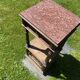 19th century wooden and pink marble bedside table, Henri II style