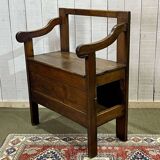19th century fir fireplace bench