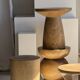 Stool, side table, end table in solid suar wood spheres H50 D39