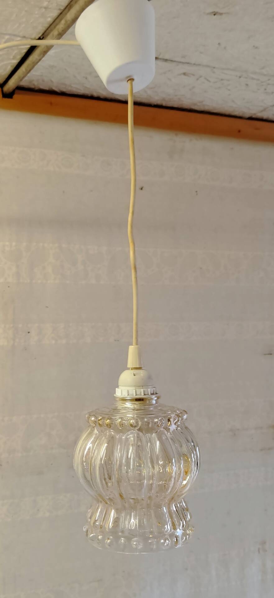 Moulded glass suspension globe - mid 20th century