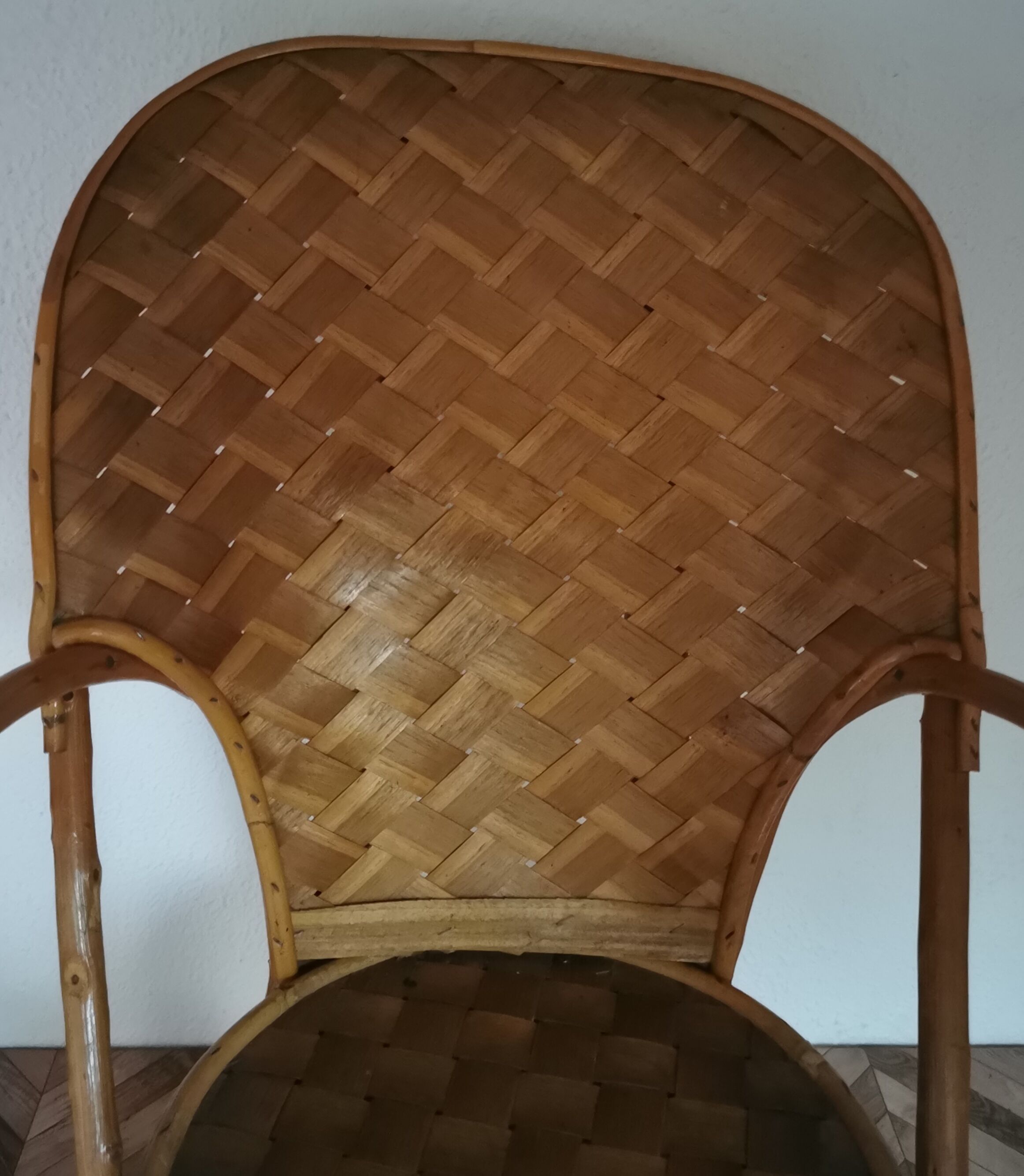 Vintage chestnut wood child chair